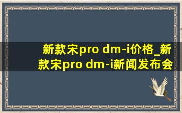 新款宋pro dm-i价格_新款宋pro dm-i新闻发布会